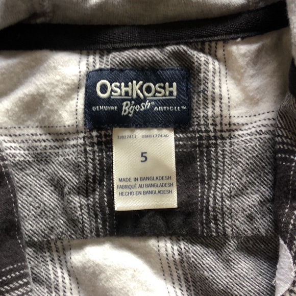 OshKosh B’gosh Plaid Button Down Hoodie - Picture 2 of 2